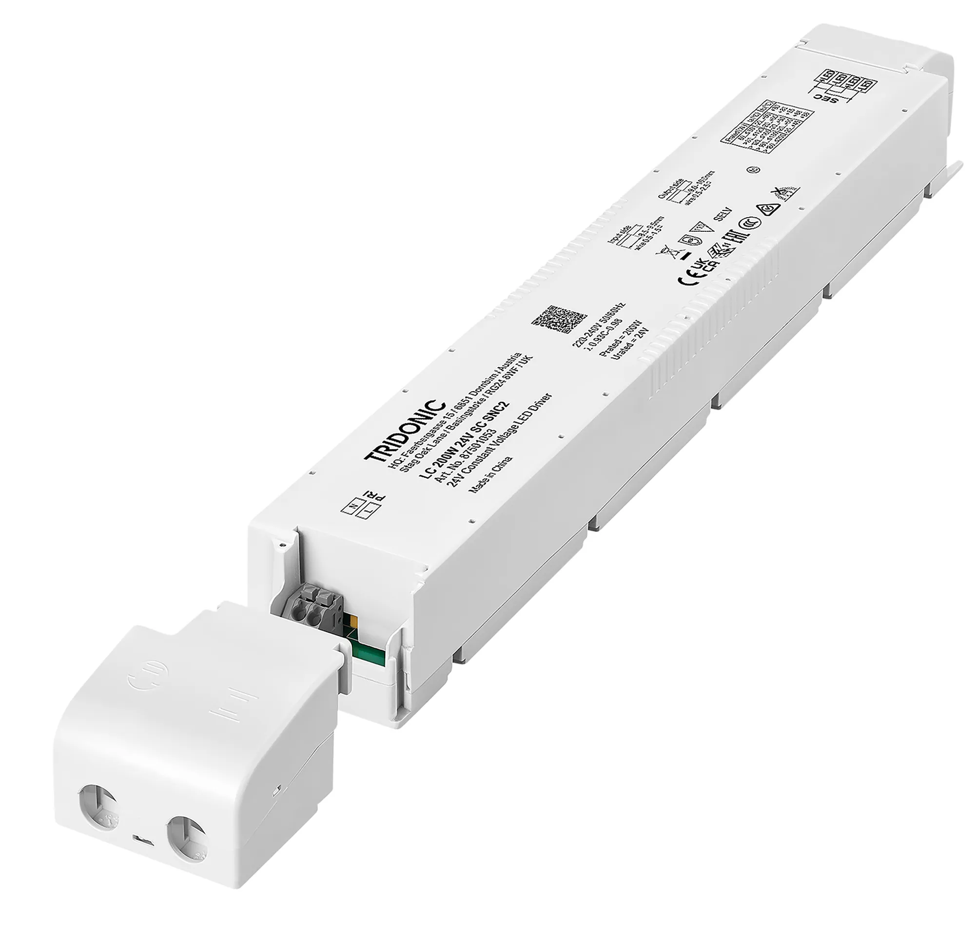 87501053  Tridonic, LC 200W 24V SC SNC2 SP, LED Driver Indoor Constant Voltage ESSENCE, Made In PRC, 5yrs Warranty